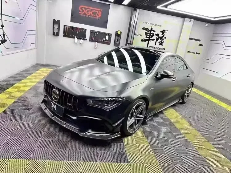 자동차 앞 범퍼 립 리어 디퓨저 스포일러 사이드 스커트 배기 바디 키트, W118 벤츠 CLA45 AMG 2021 2022 2023 리얼 탄소 섬유