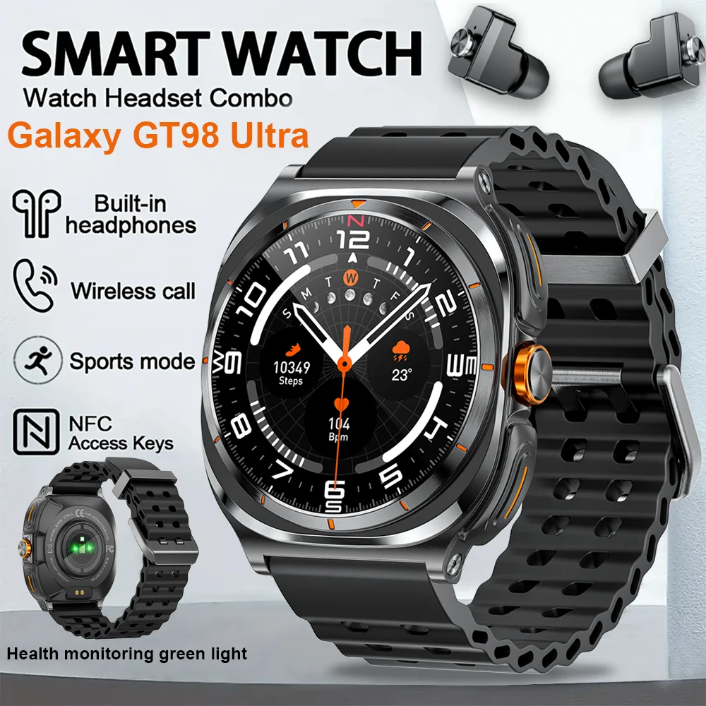 

New For Samsung Galaxy Watch GT98 Ultra Smartwatch Men Women TWS Headset 2 in 1 AMOLED Voice Call NFC Sport Fitness Watches 2025