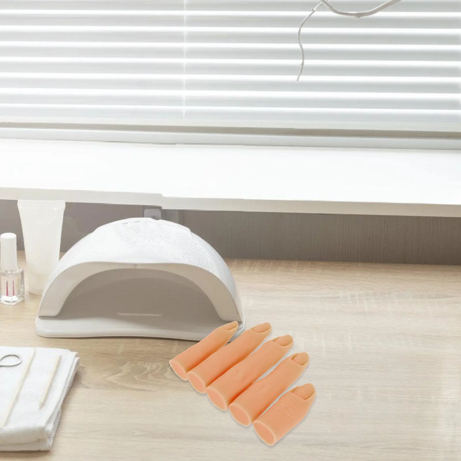 

5Pcs Silicone Nail Practice Fingers Flexible Joints Fake Training Finger for Nail Art DIY Display Manicure Training