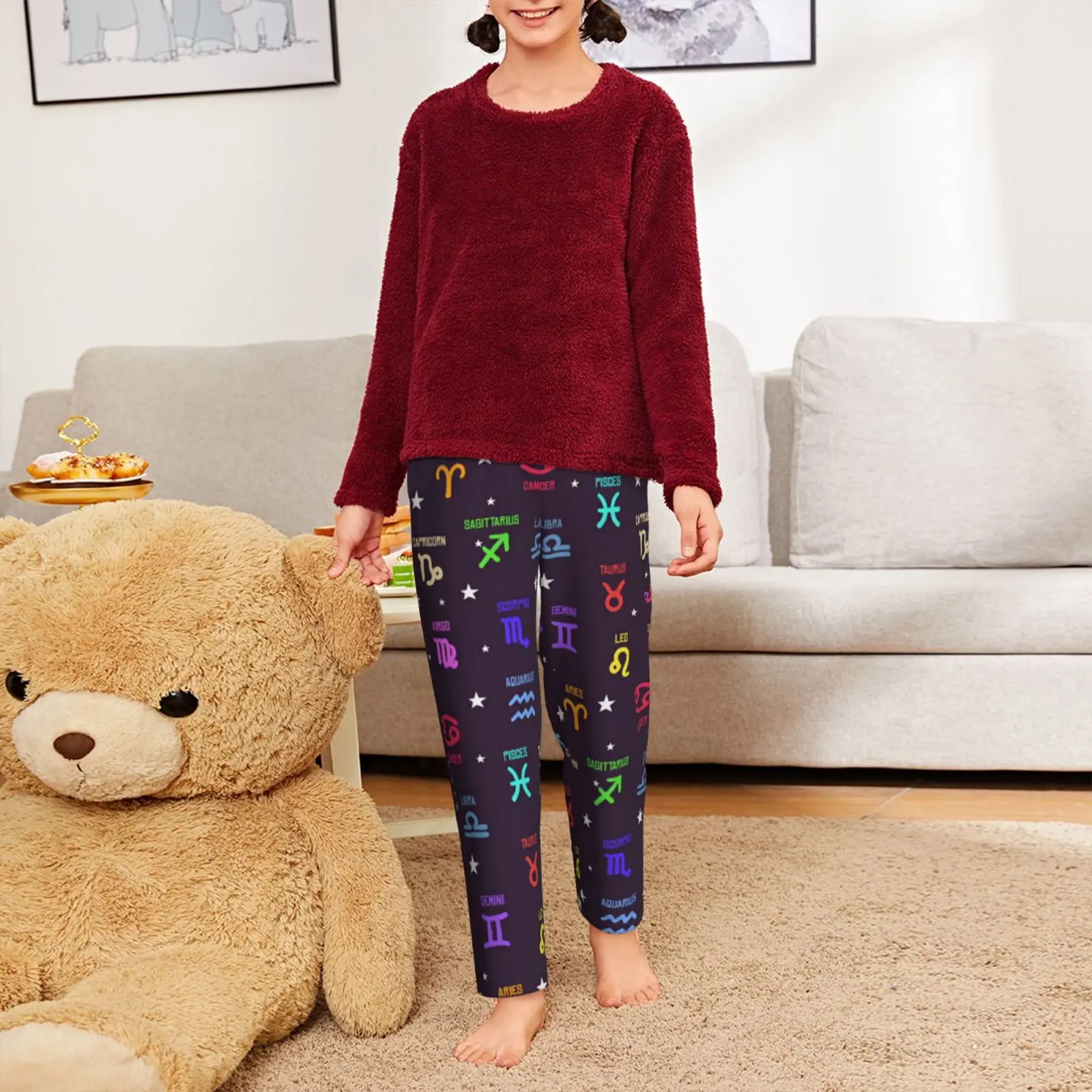 Funy Constellation Pajama Trousers Long Pants for Men Teenager Sleep Home Wear Breathable Comfort Casual Gifts