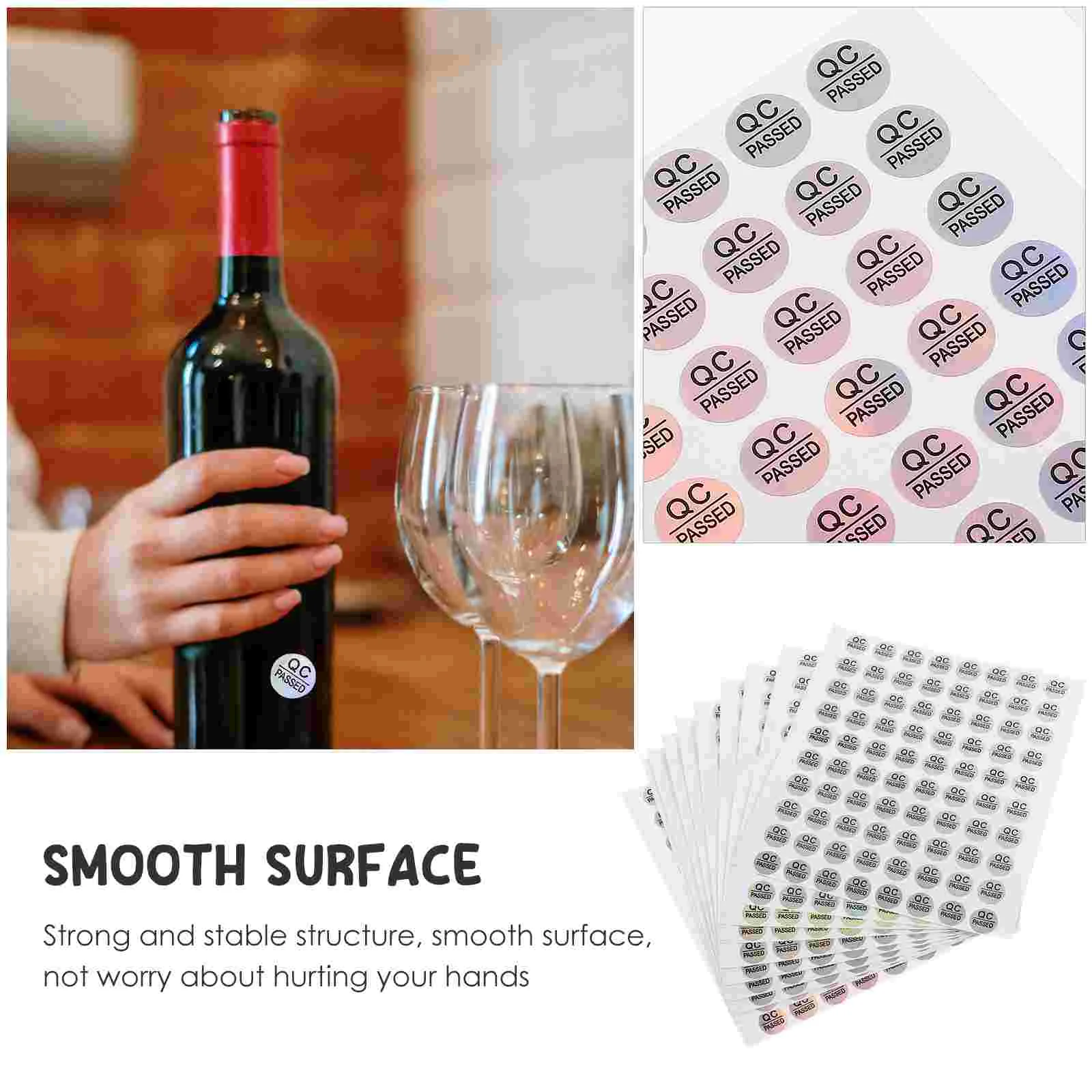 800 Pcs Qc Pass Tag Warehouse Tested Stickers Quality Labels Nail Inspection Inventory Applique Passed for