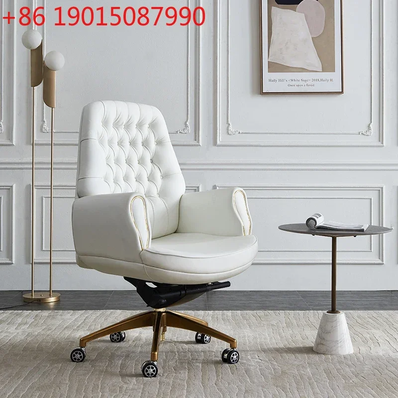 Light luxury modern leather boss chair backrest swivel chair comfortable and sedentary home computer office chair study