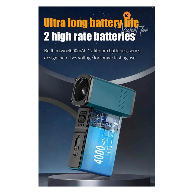 

130000RPM Hight Power Outdoor Handheld Fan Camping Violent Fan Motor Turbofan Portable Vacuum Cleaner and Dust Blower A-A68X