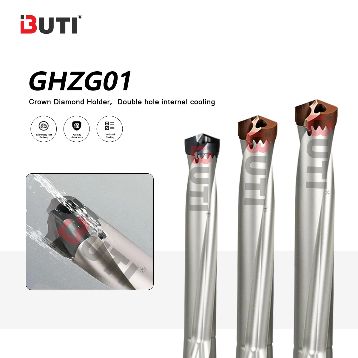 

GHZG CNC Lathe 1.5 times 3 times 5 times Crown Diamond Violent Drill Bit Extended Internal Cold Gun Drill Bit Sword Teeth Drill