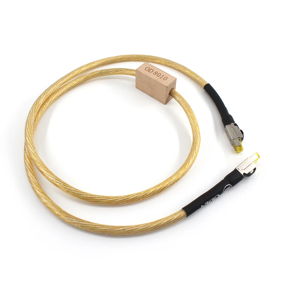 One Piece  Nordost ODIN Gold/White Silver Plated Conductor Ethernet Cable Cat8 Speed Lan Cable RJ45 Network Patch Cable