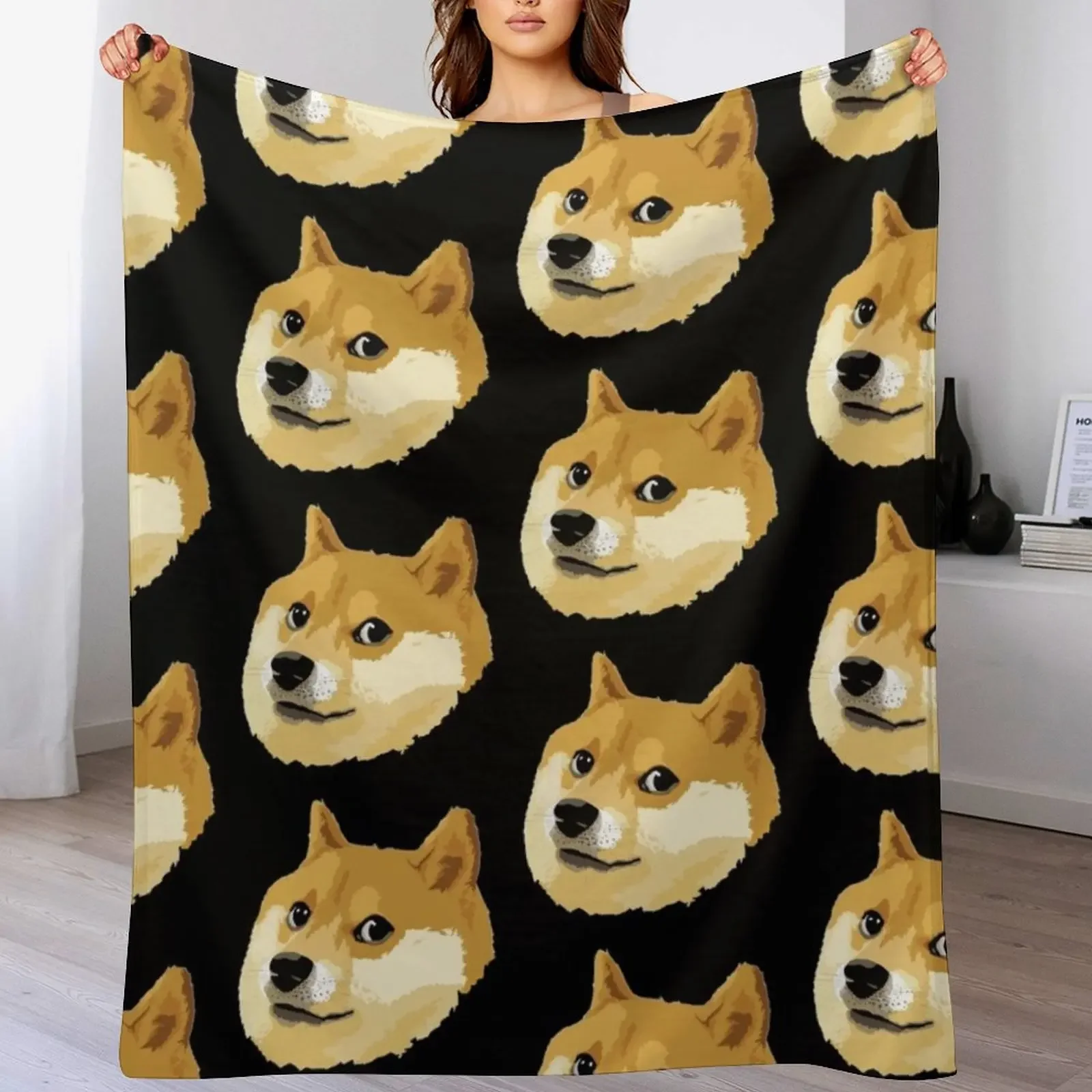 

Doge Meme Throw Blanket Spring Fall Cozy Throw Blanket for Couch