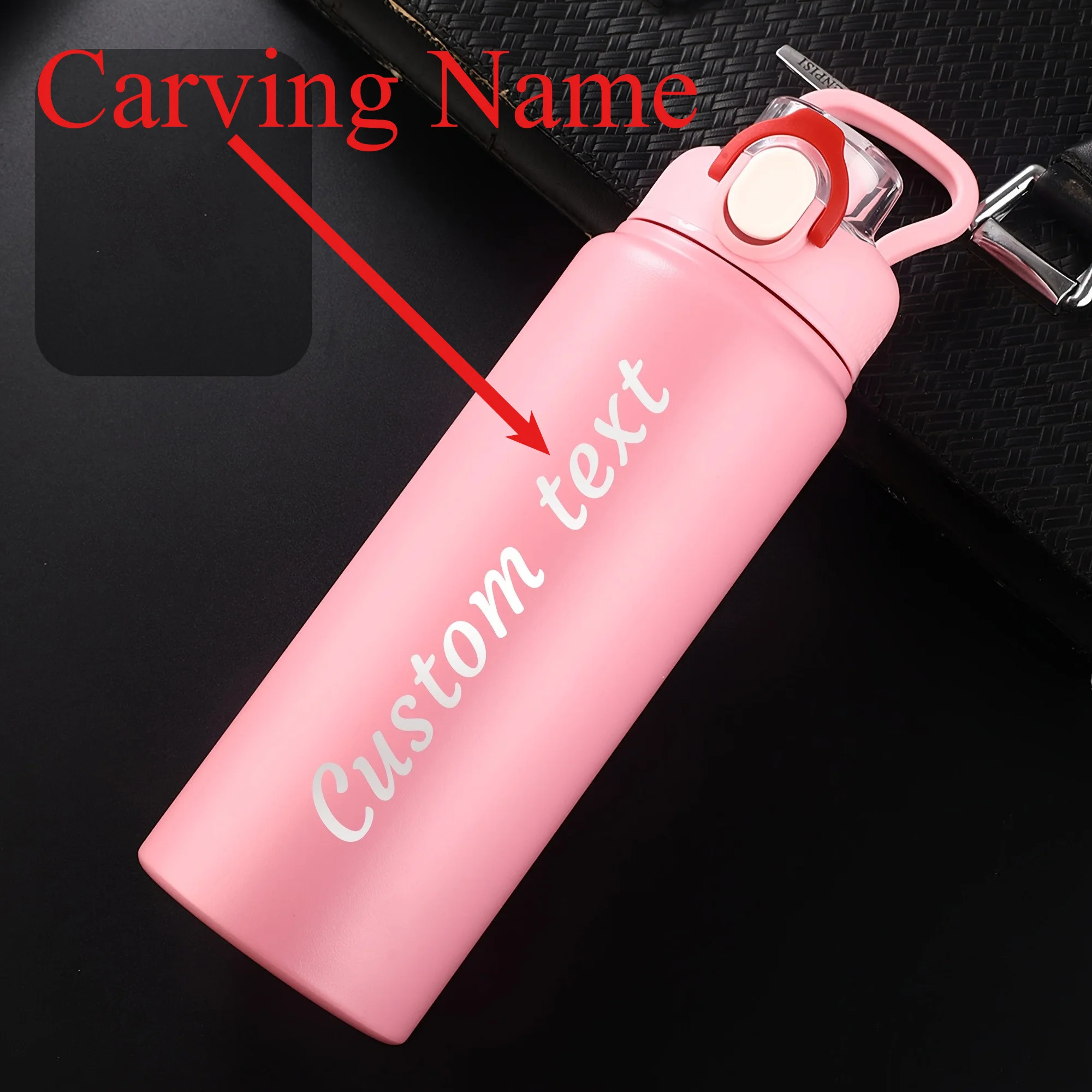 Botella termo personalizada con nombre para el hogar y exteriores, botella de agua con tapa elástica SS316 con aislamiento de 800ml, regalo perfecto para hombres y mujeres