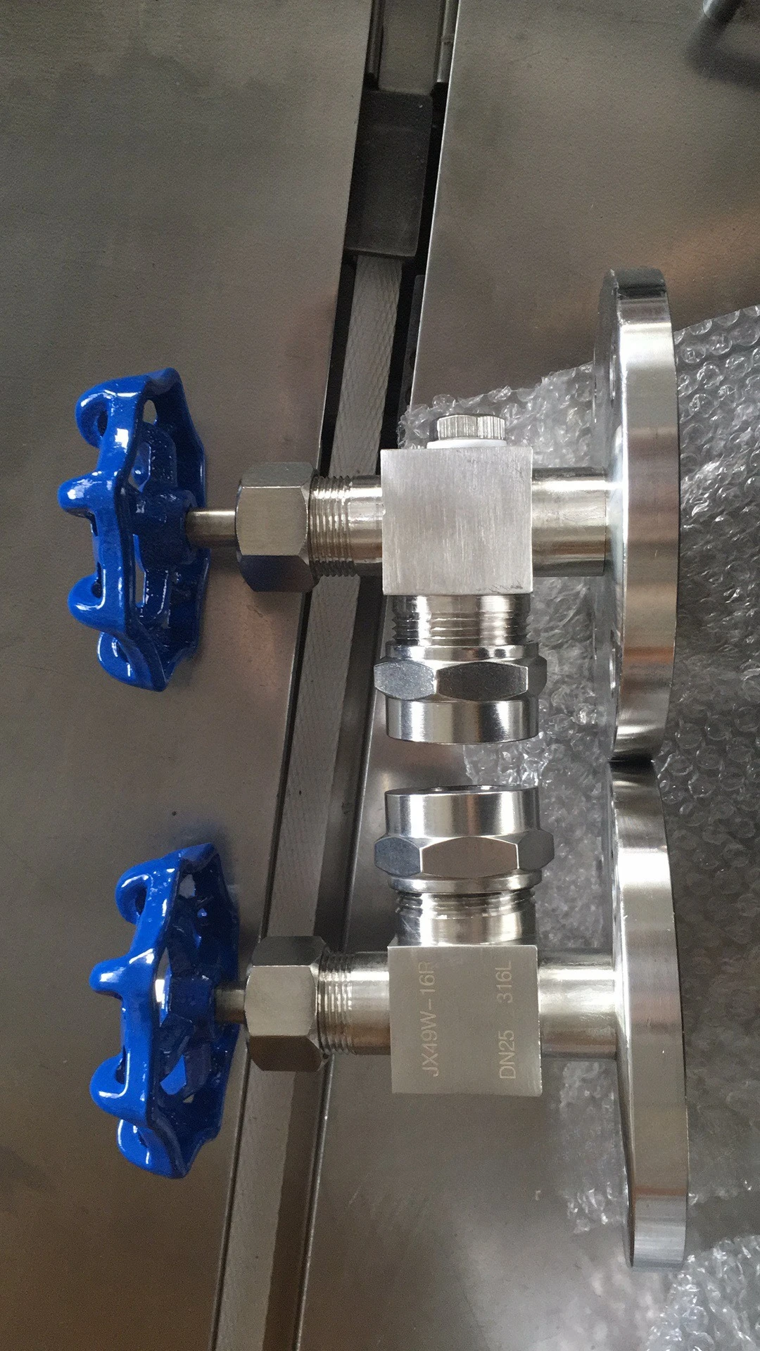 Flanged Level Gauge Cocker Valve 304 Stainless Steel JX49 Round Body, Through