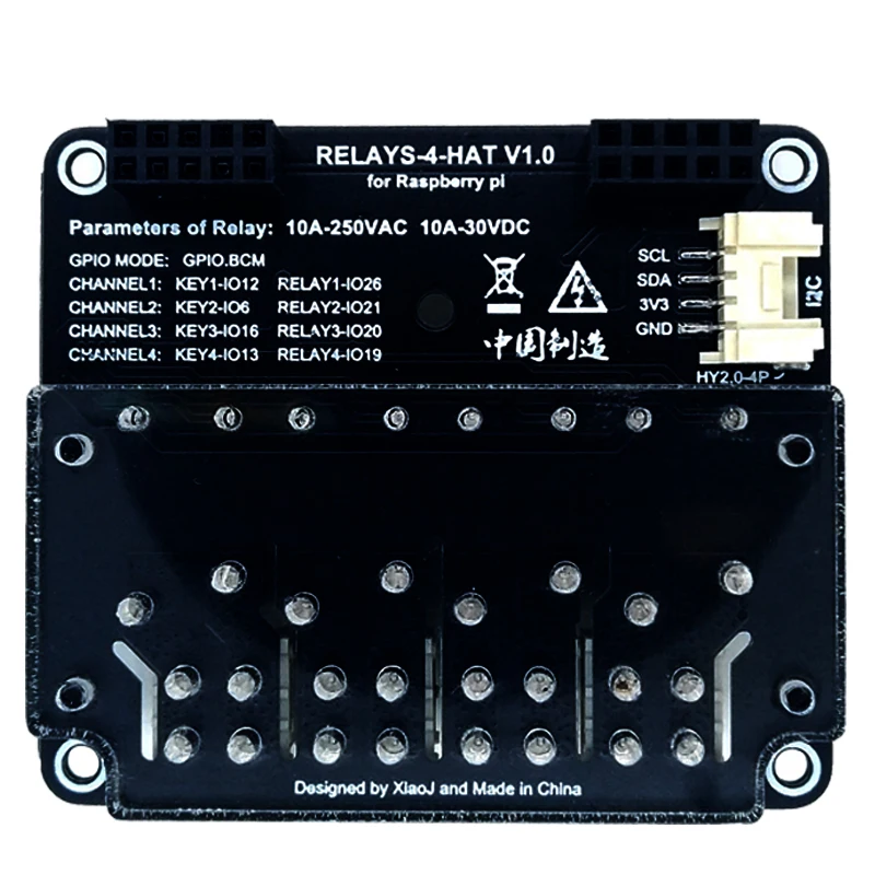 Raspberry Pi 3B 4B 4-way relay intelligent switch control programmable communication module expansion board with buttons