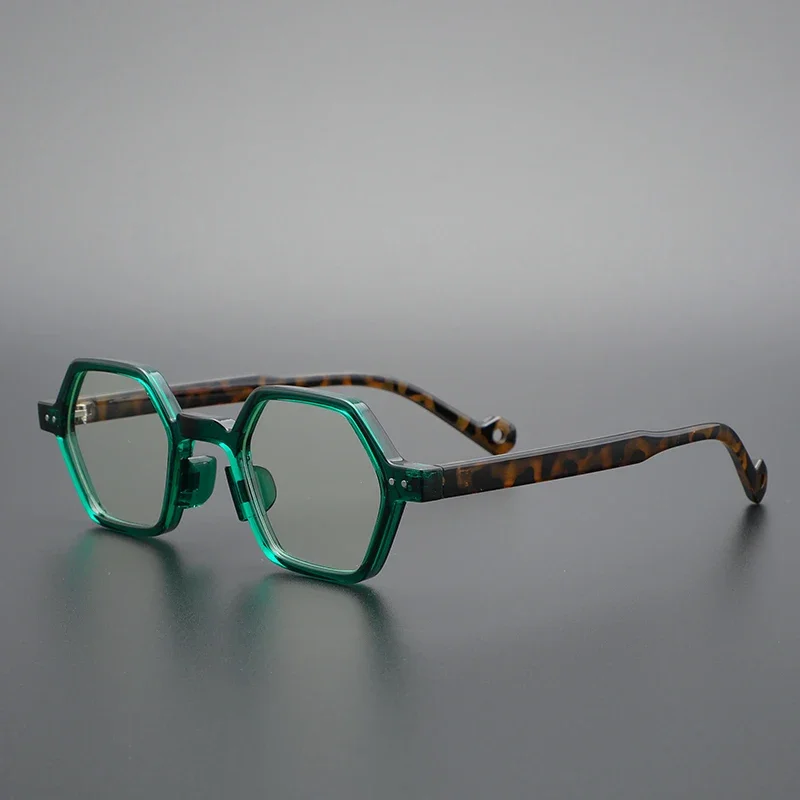 

Винтажные прозрачные очки в оправе для мужчин и женщин, многоугольные очки в стиле ретро, оптическая близорукость, оправа для очков по рецепту, мужские очки