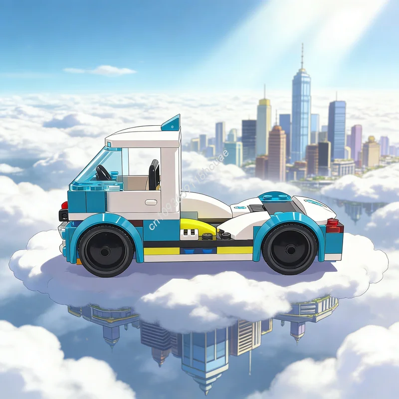 

184 детали MOC: Модель гоночного грузовика для сборки, конструктор, развивающая игрушка, креативный подарок на Рождество