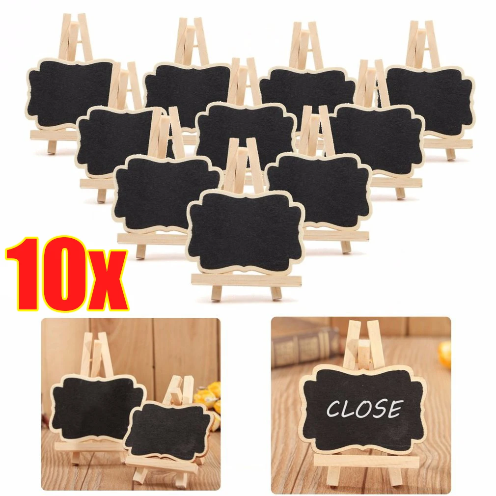 1-10 pçs mini quadro negro de madeira portátil placas de mensagens quadro para festa de casamento universal ornamentos decorativos suporte