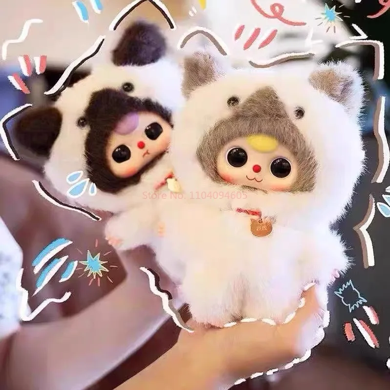 Hot Echte Baby Drie Wiens Kat Is Deze Serie Vinyl Pop Leuke Hanger Pop Pluche Blind Box Thema Rugzak Trendy Figuur Collec