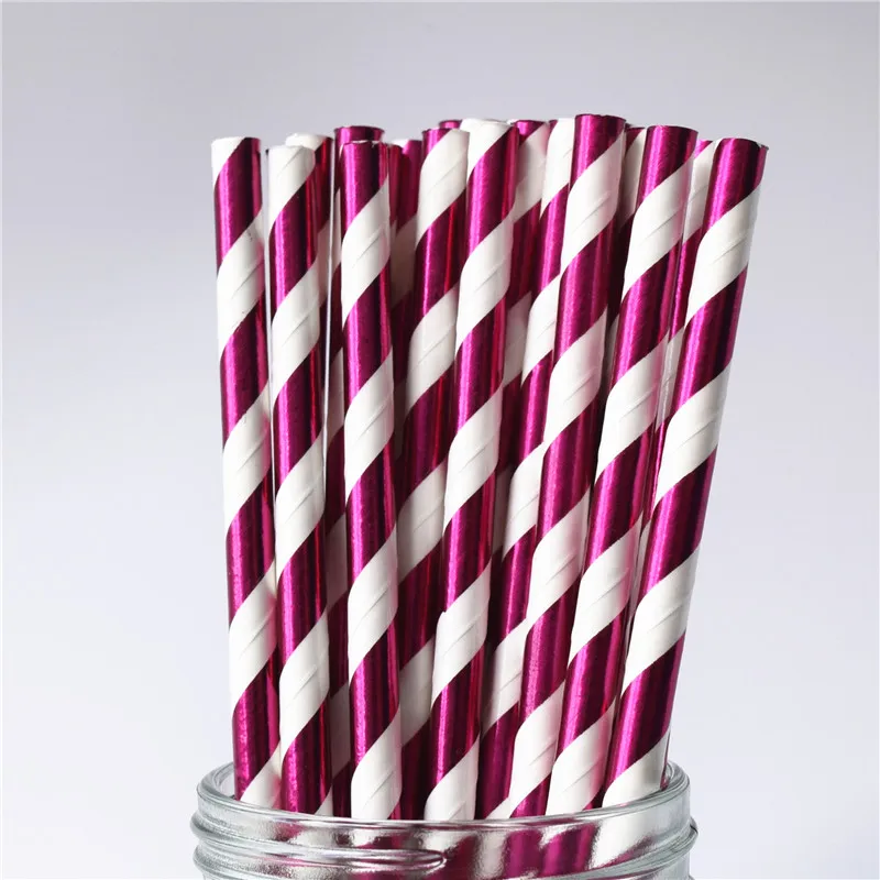 25pcs color paper straws party supply colorful mixed Paper Straw Kids Birthday Party Wedding Decorations Paper Drinking Straws