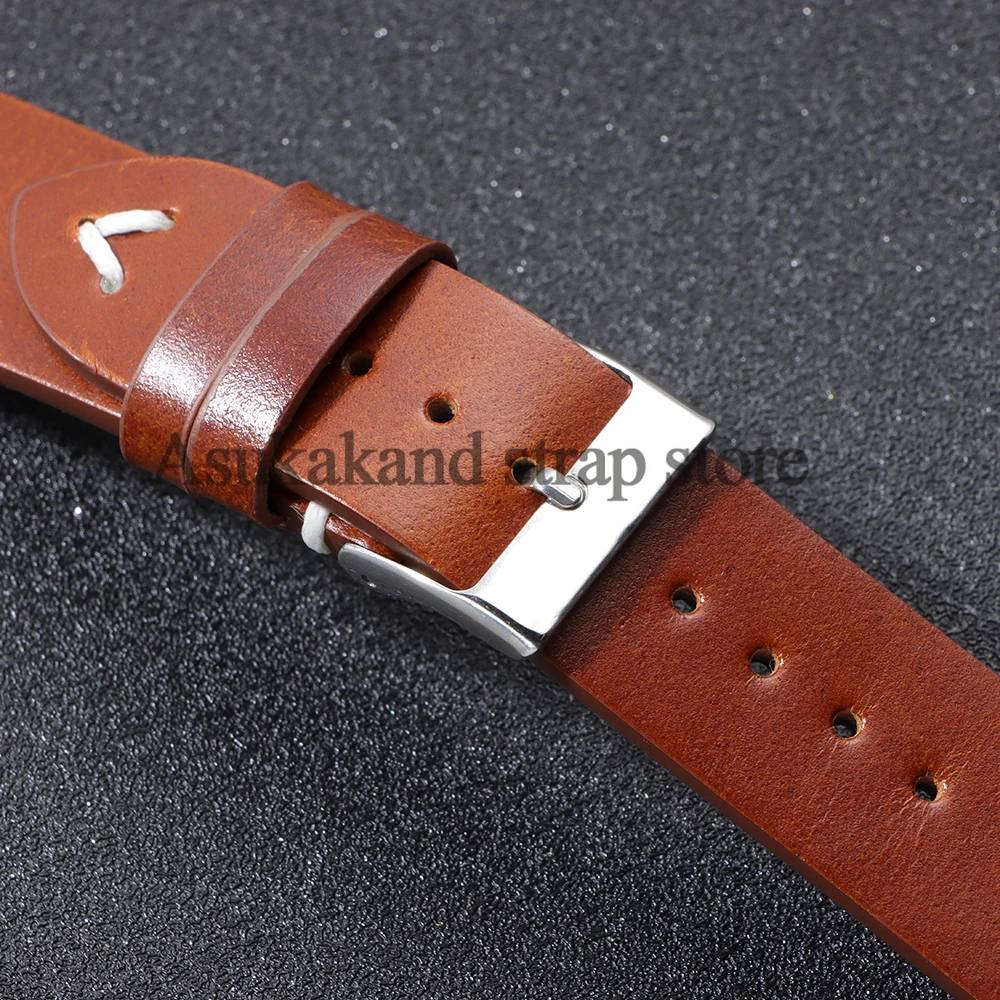 الإفراج السريع اليدوية الرجعية النفط الشمع جلد طبيعي حزام (استيك) ساعة 18 مللي متر 20 مللي متر 22 مللي متر ل Seiko ل أوميغا حزام الساعات الرجال حزام سوار