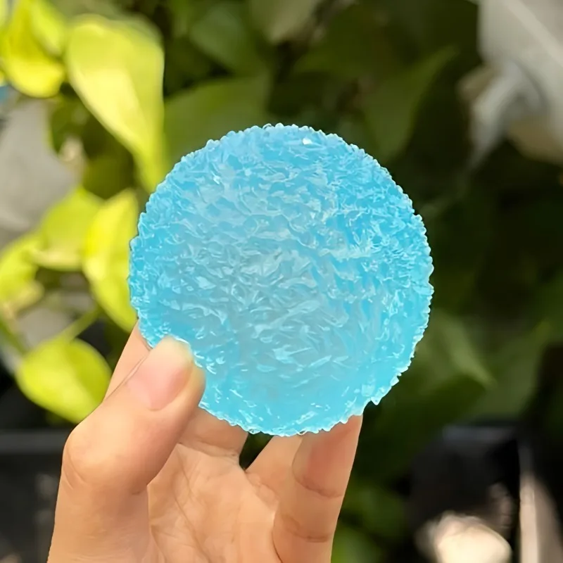 Juguete Antiestrés de Maltosa con Forma de Bola de Hielo Azul, Juguete Mochi Rosa Súper Suave de Rebote Lento, Juguete para Ejercitar las Manos para Adultos