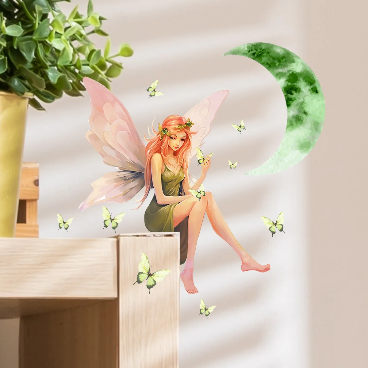 Fairy Elf Fairy Luminous Wall Stickers for Kids Rooms Girls Room Home Decor Glow In The Dark Fluorescent Light Switch Stickers