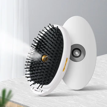 Image Portable Electric Hair Comb Brush Spray Steam Smoothing Scalp Massage Anti-static Vibration Head Relieve Stress Massager