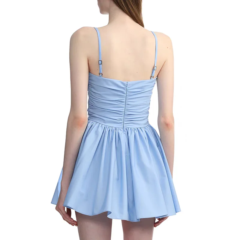 2024 summer new women's chest wrap suspender dress high quality y2k starfish decoration hollow fashion sexy A-line mini skirt