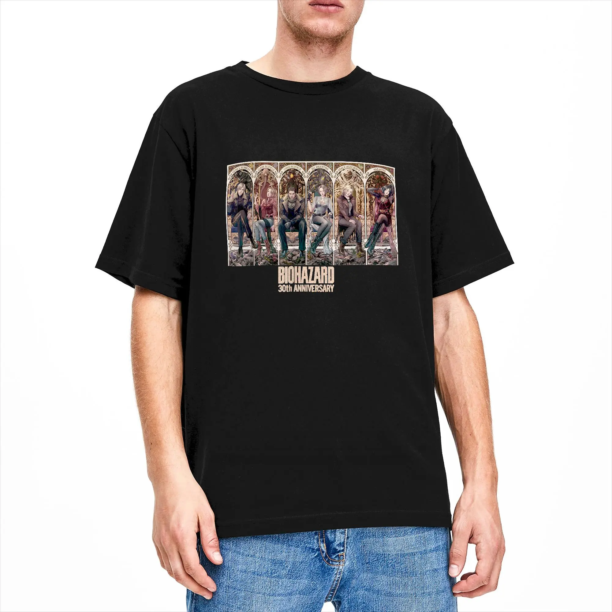 Resident Evil 30th Anniversary Key T Shirt Man  Y2K Fun T-Shirts Summer O-Neck Popular Tees Casual Big Size Tops