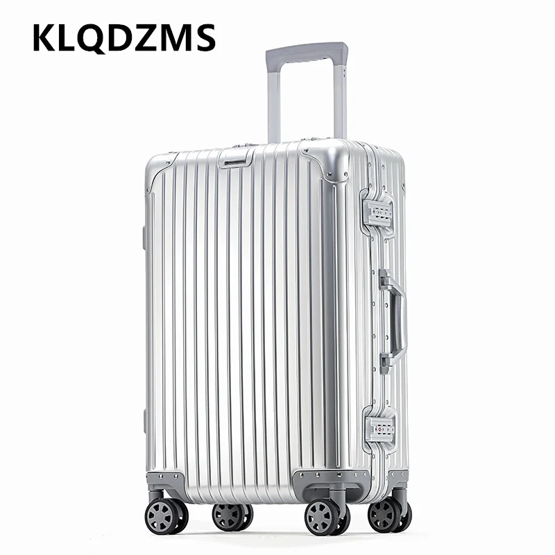 KLQDZMS Men's Suitcase Full Aluminum Magnesium Alloy Boarding Box 20
