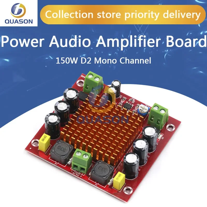 Digital Amplifier Board TPA3116DA TPA3116 150W D2 Mono Channel Digital Power Audio Amplifier Board XH-M544 DC 12V 24V