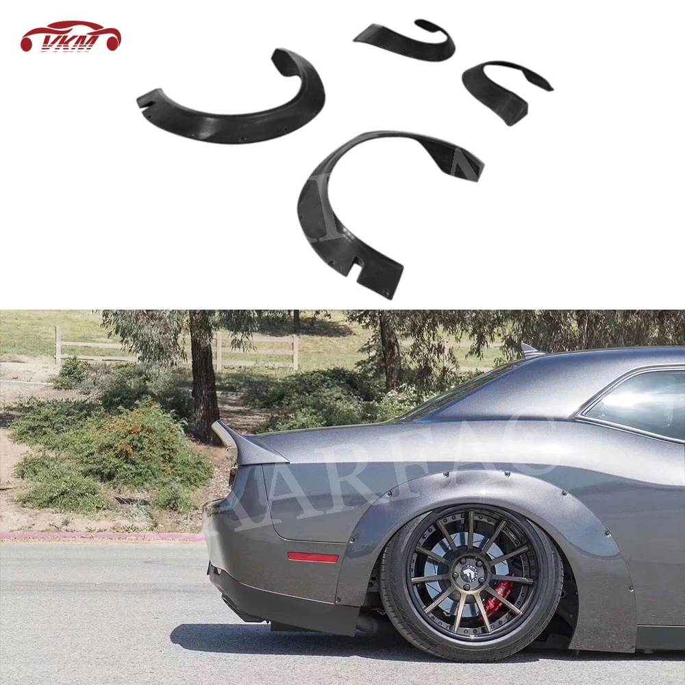 

FRP Unpainted Black Front Headlight Eyebrows Eyelids Trim Sticker Decoration for Dodge Challenger LB Style