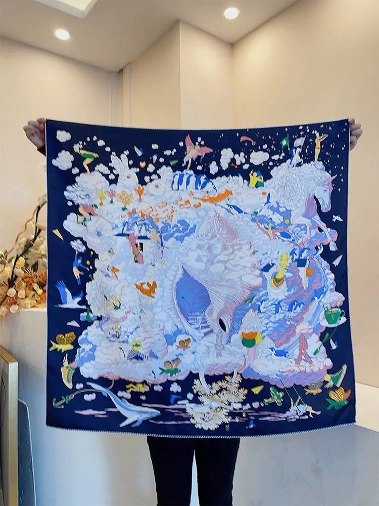 Женский шелковый шарф 90 см