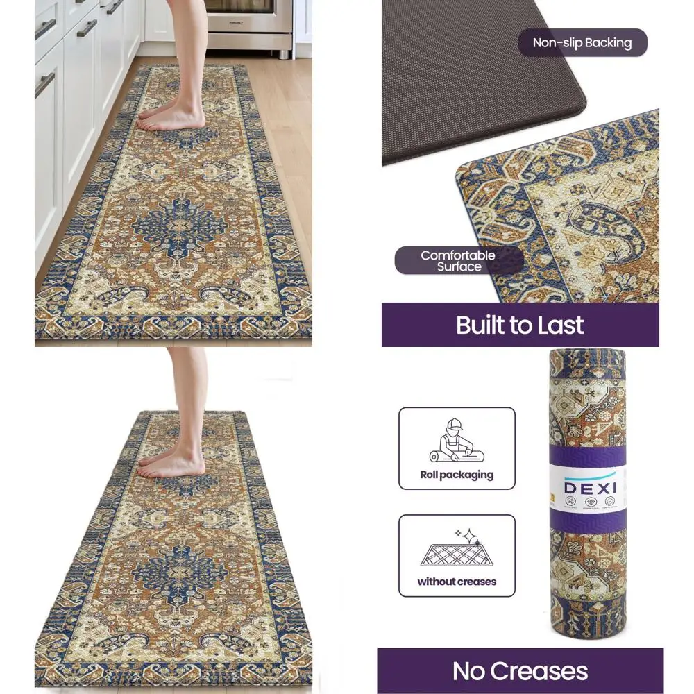 

Extra Large 23x86 Cushioned Kitchen Mat, Long Runner Rug, Non-Slip, Waterproof, Soft, Comfortable, Anti-Fatigue, Decorative, Bro