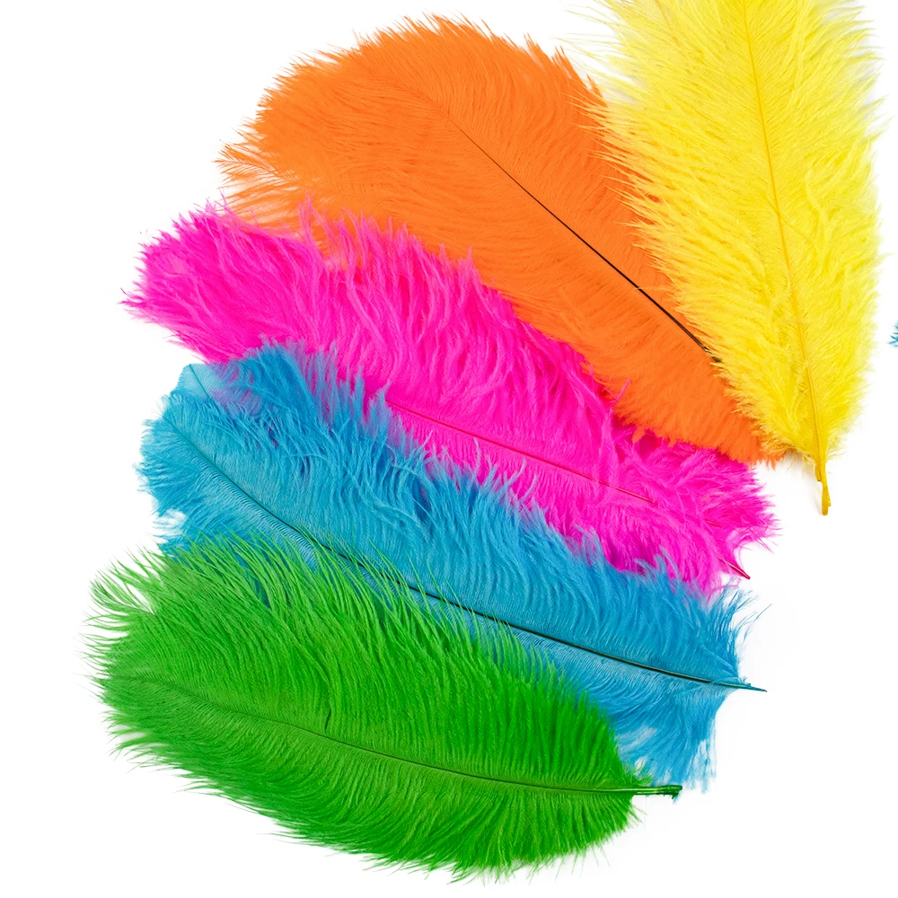Natürliche Straußenfedern, 10 Stück, mehrfarbig, für Hochzeit, Party, Tischdekoration, Vase, Dekoration für Zuhause, Tisch, Hochzeitszubehör, Plumas Craft, 15–35 cm