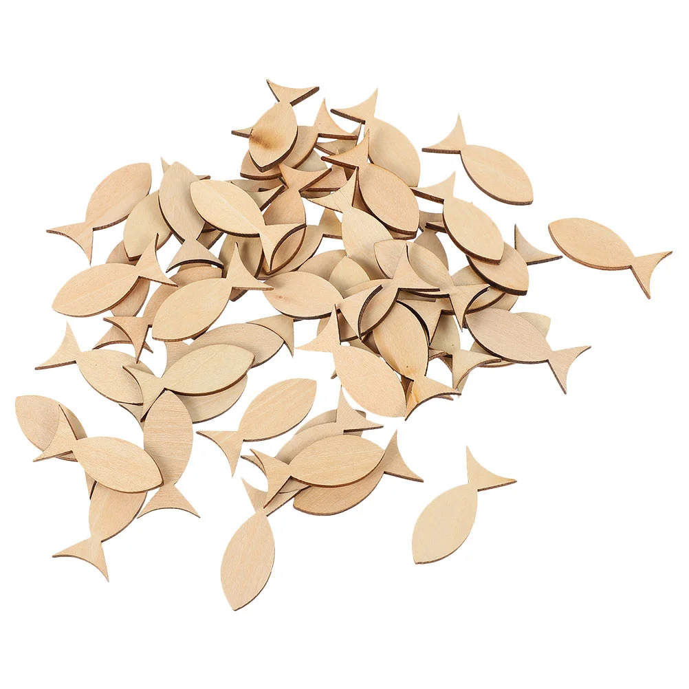 

50Pcs Wooden Fish Cutouts Sturdy Material DIY Painting Craft Creative Blank Wood Slices Rustic Home Decor Wooden Fish Cutout