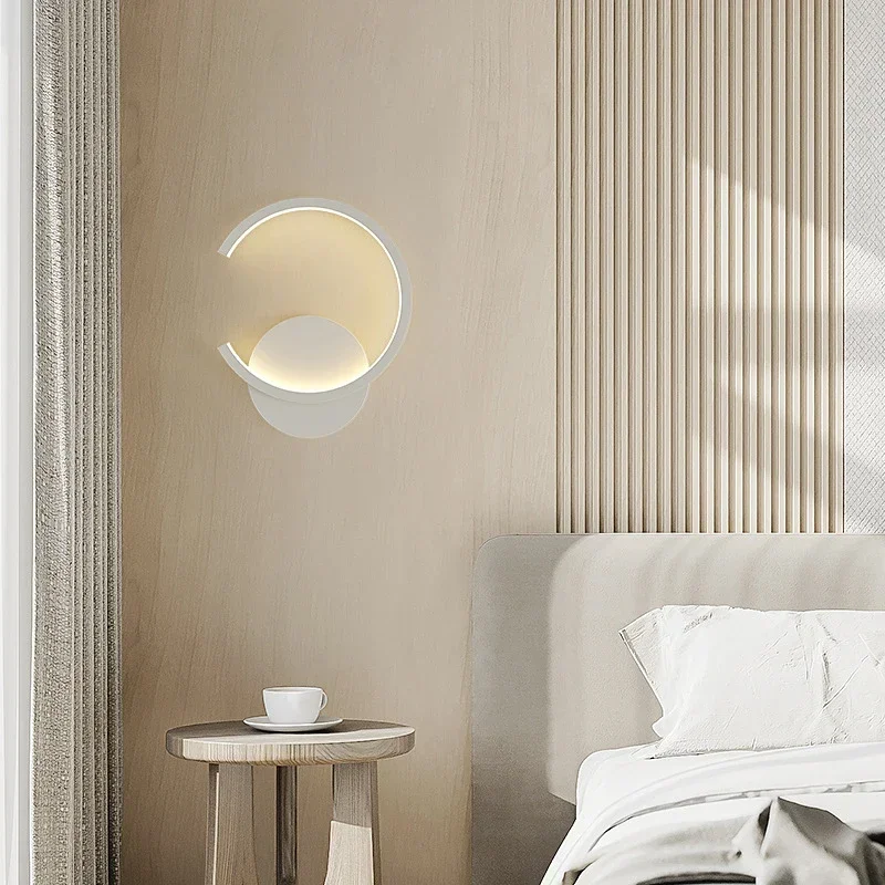 Imagem -05 - Lâmpada de Parede Led Nórdica Moderna Preto Branco Dourado Iluminação para Viver Quarto Corredor Luminárias para Decoração Doméstica