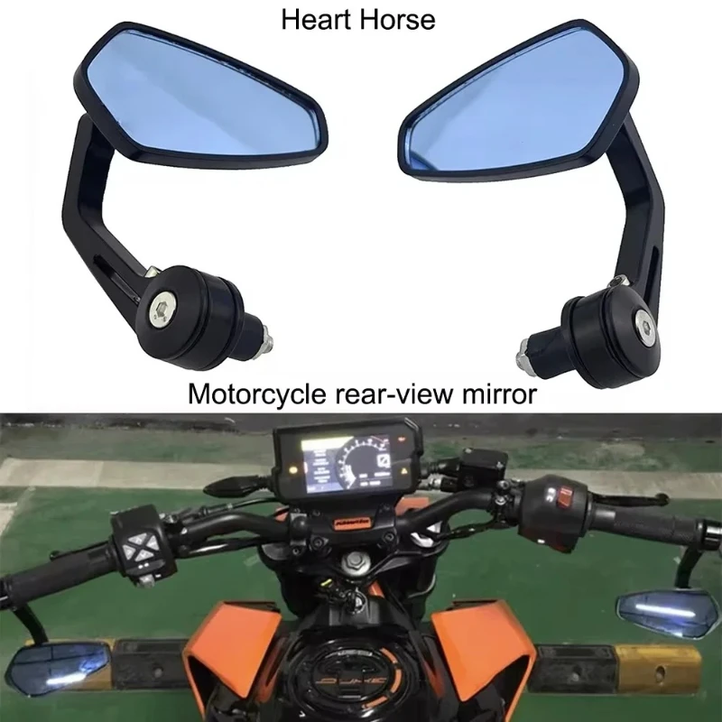 1 Pair Aluminum Alloy Shell Glass Rear View Mirrors for Electric Vehicle & Motorbike 22mm Handlebar Mirror Modification Parts