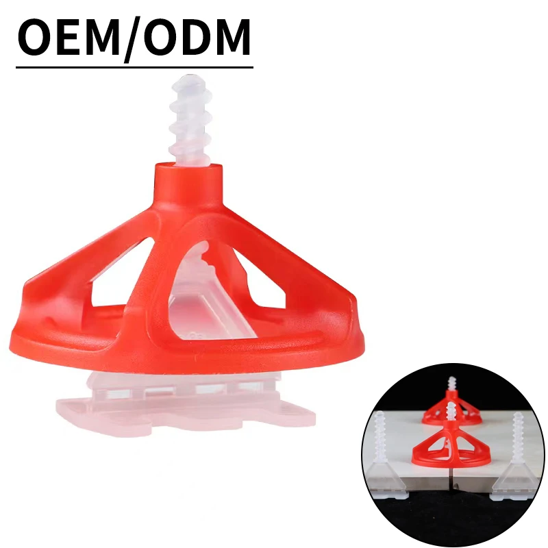 New ceramic tile leveling system spiral base red nut is used for tiling and seam leveling.