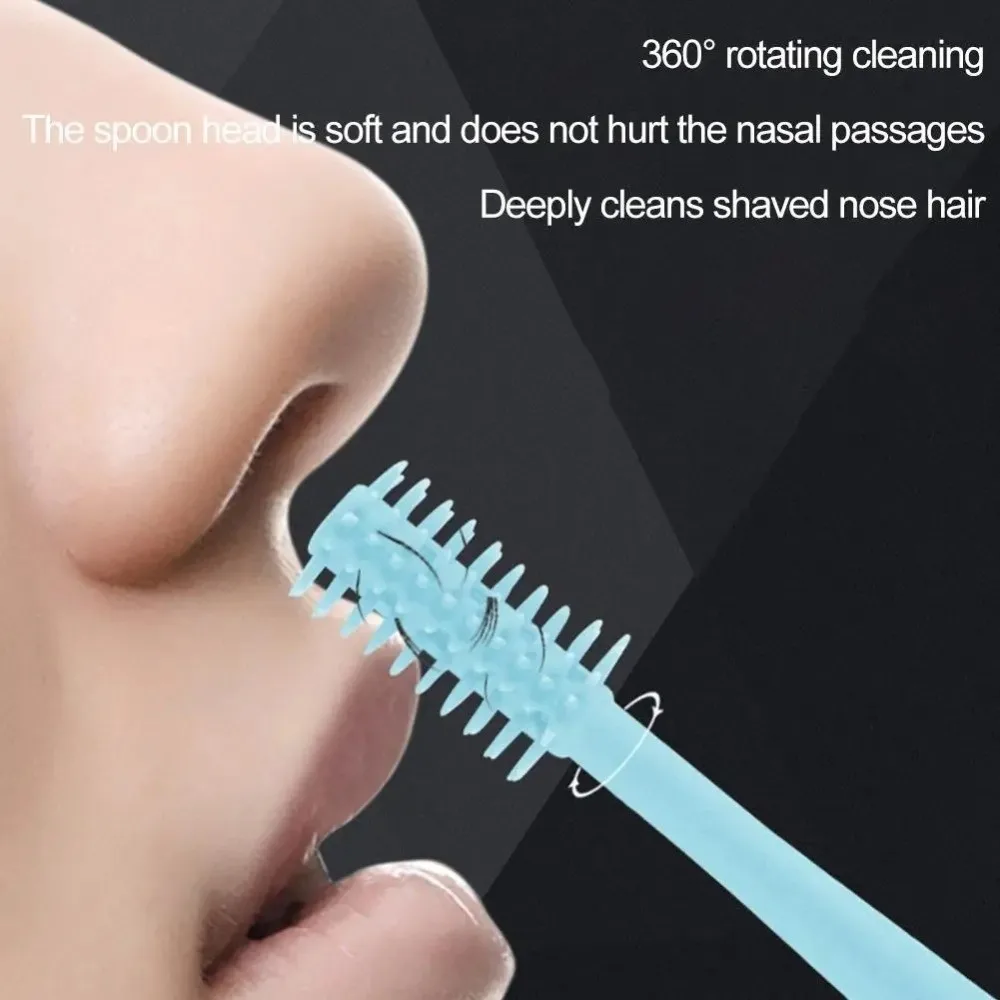5 قطع ماكينة تشذيب شعر الأنف برأس مزدوج 360 °   ماكينة قص شعر الأنف اليدوية الدوارة القابلة للغسل من الفولاذ المقاوم للصدأ ماكينة حلاقة شعر الأنف المحمولة