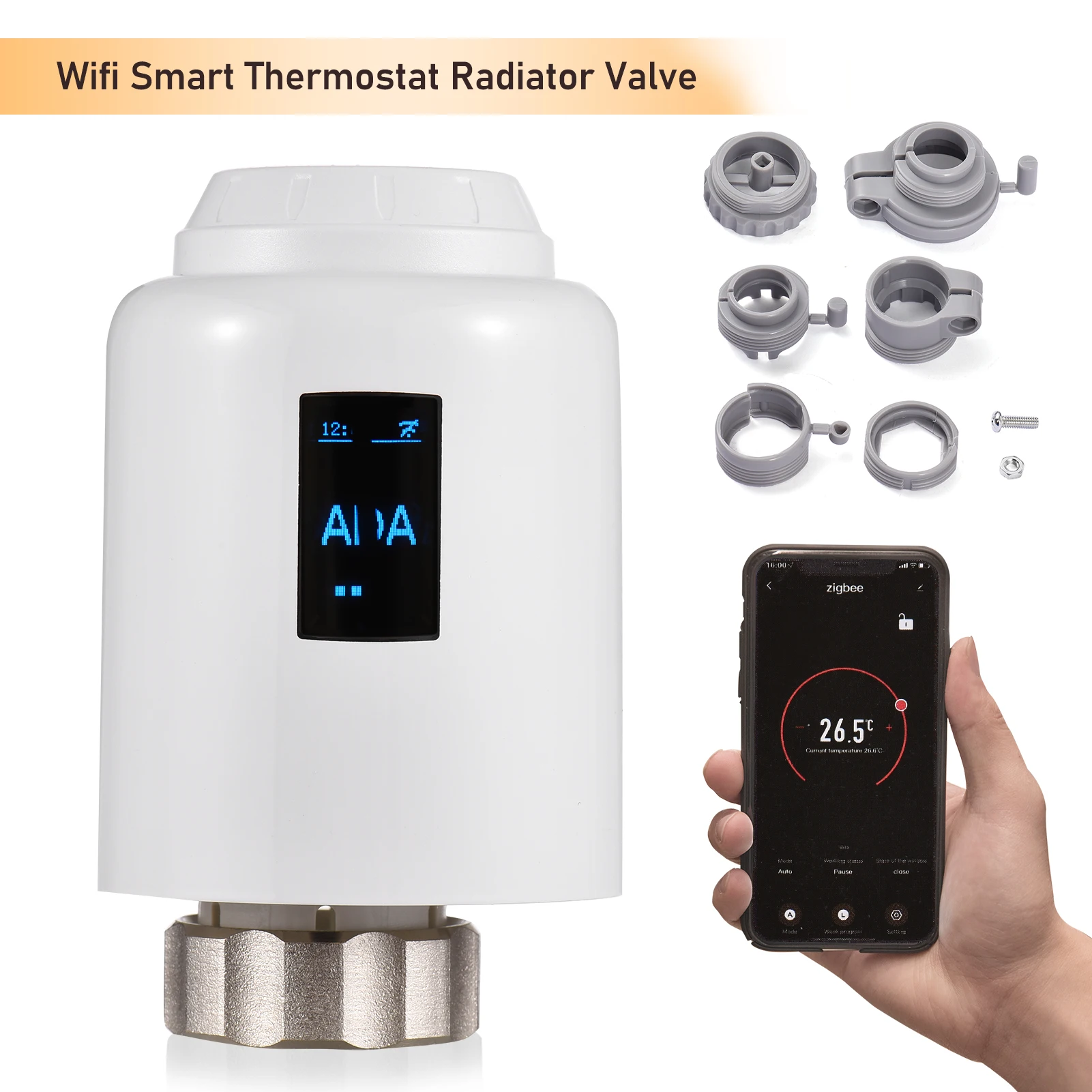 ZigBee termostato valvola radiatore programmabile Smart radiatore termostato APP controllo vocale schermo OLED con Alexa Google Home