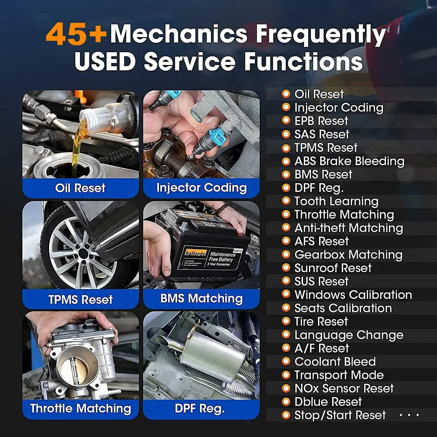 ANCEL DS700 Skaner samochodowy OBD2 Wszystkie systemy IMMO 40 Reset Aktywny Test AF Regulacja kodowania ECU Narzędzia diagnostyczne TPMS Czytnik