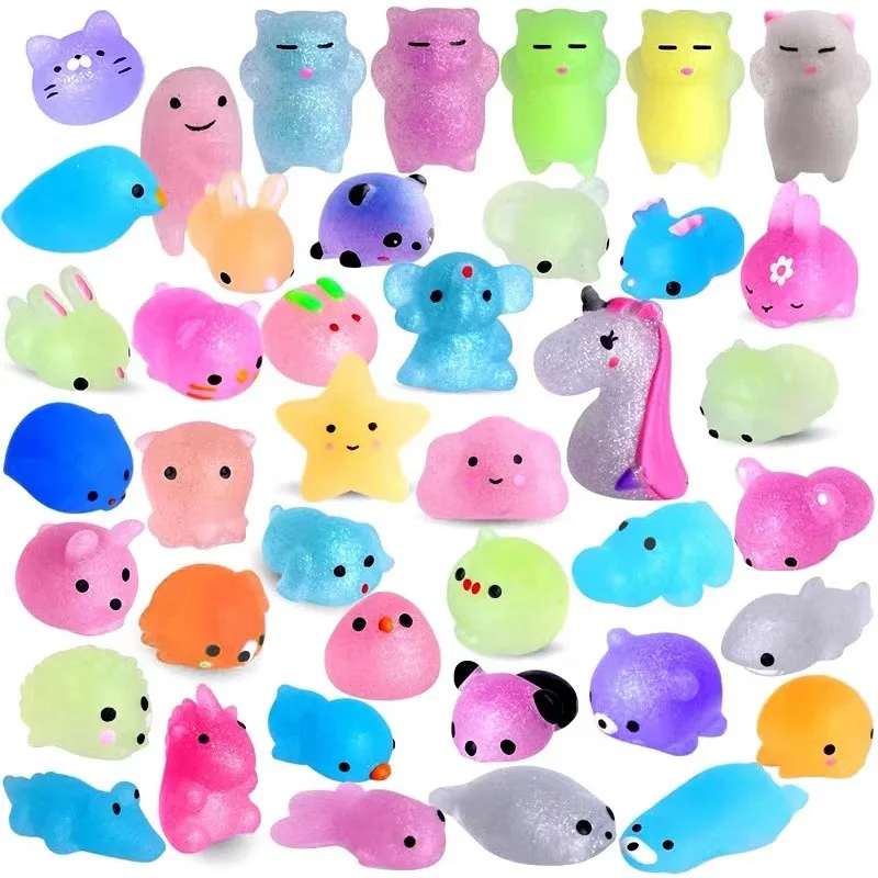 30PCS Glitter Mochi Squishies Halloween Toys Kids Birthday Party Favors Bags Filled Regalos Para Cumpleaños Infantil Invitados