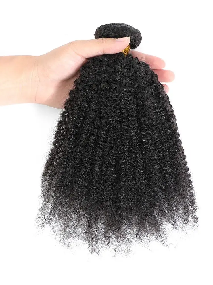 Brasilianische Menschliches Haar Bundles Afro Verworrene Lockige Bundles Menschliches Haar Weben Remy Haar Verlängerung Für Frauen 1 2 3 Stücke natürliche Farbe – Detail 6