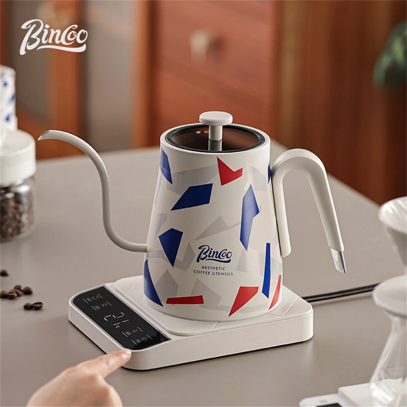 

BINCOO интеллектуальный электрический чайник с постоянной температурой, кофейник ручной работы, горшок на гибкой шее, используемый для заваривания сухого молока, 1350 Вт
