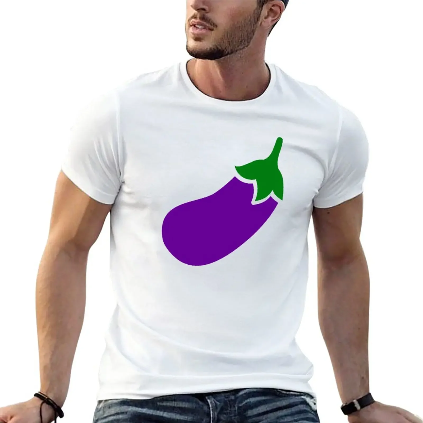 

eggplant T-Shirt tops blanks blacks mens clothing