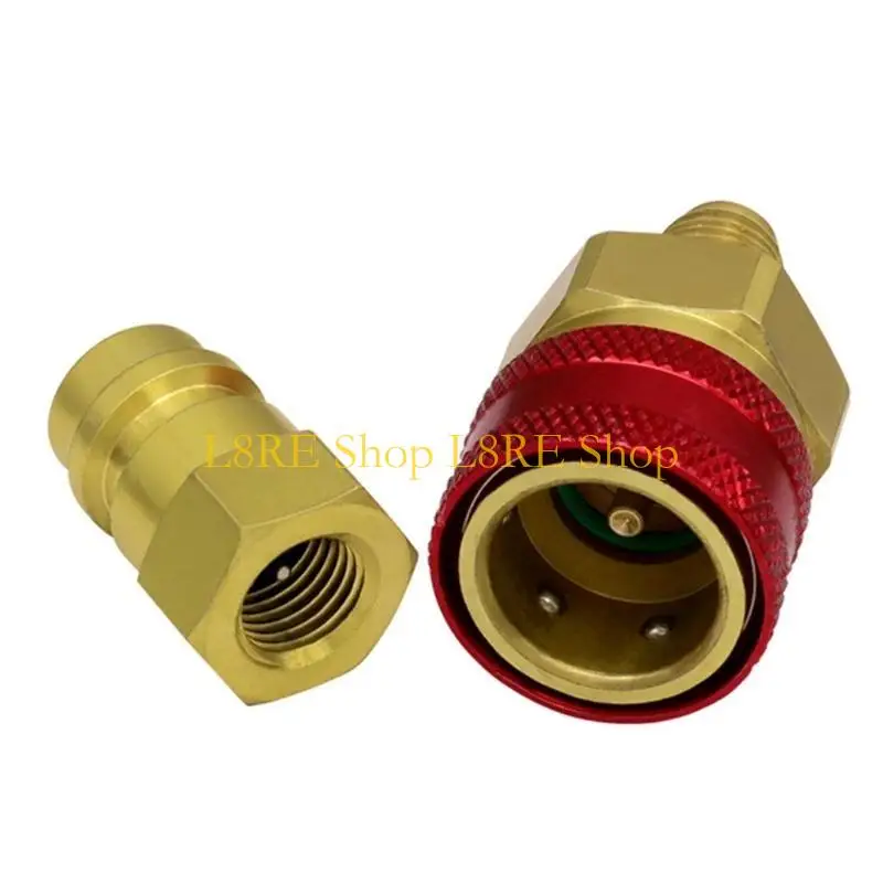 L8RE R1234YF Refrigerants Quick Coupling Adapters High and Low Pressure Coupler Converter Set for Car and Household Appliance