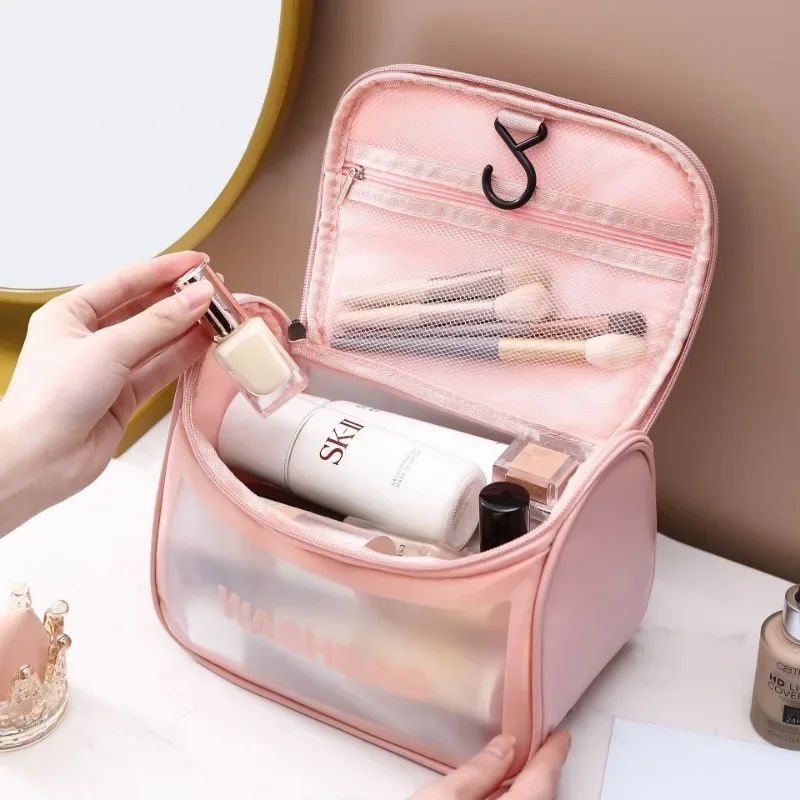 Portable Travel Wash Bag Female Transparent Waterproof Makeup Storage Pouch Large Capacity Cosmetic Organizer