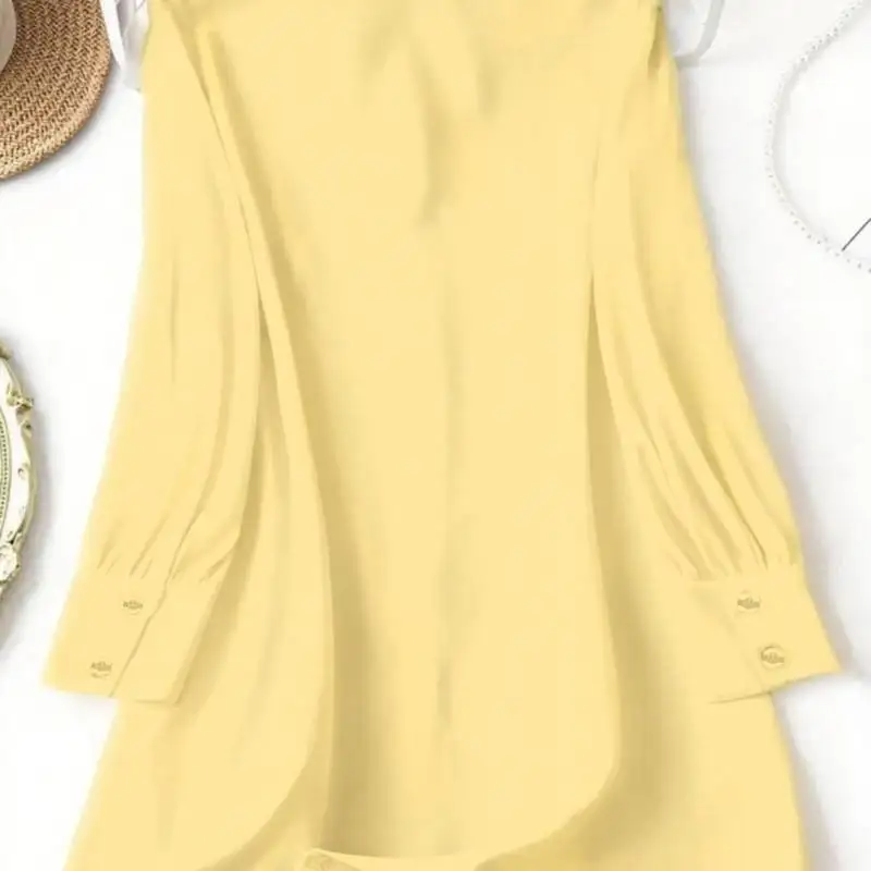 الفرنسية الراقية بالإضافة إلى حجم قميص غير رسمي الحرير مثل التلبيب كم طويل فضفاض Laid-الظهر بلوزة