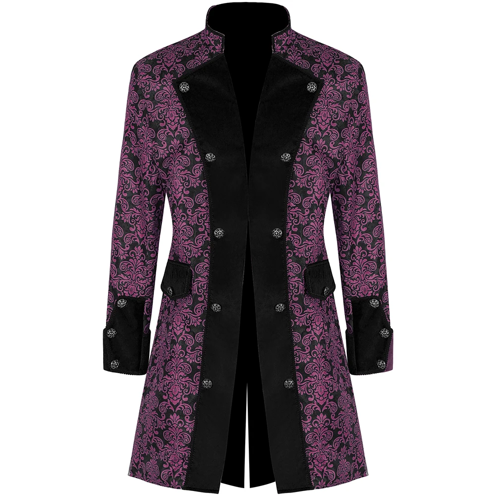 Rencontres vacances bureau manteau homme vêtements revers Neack manteau médiéval Renaissance Costume Trench manteau Vintage Tailcoat