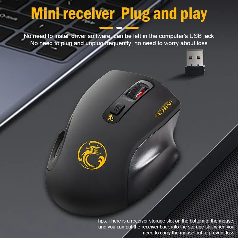 Bluetooth 2.4G Dual Mode Silent Mouse Suitable for Business Office Laptop Esports Games 3 Speed Adjustable Wireless Silent Mouse