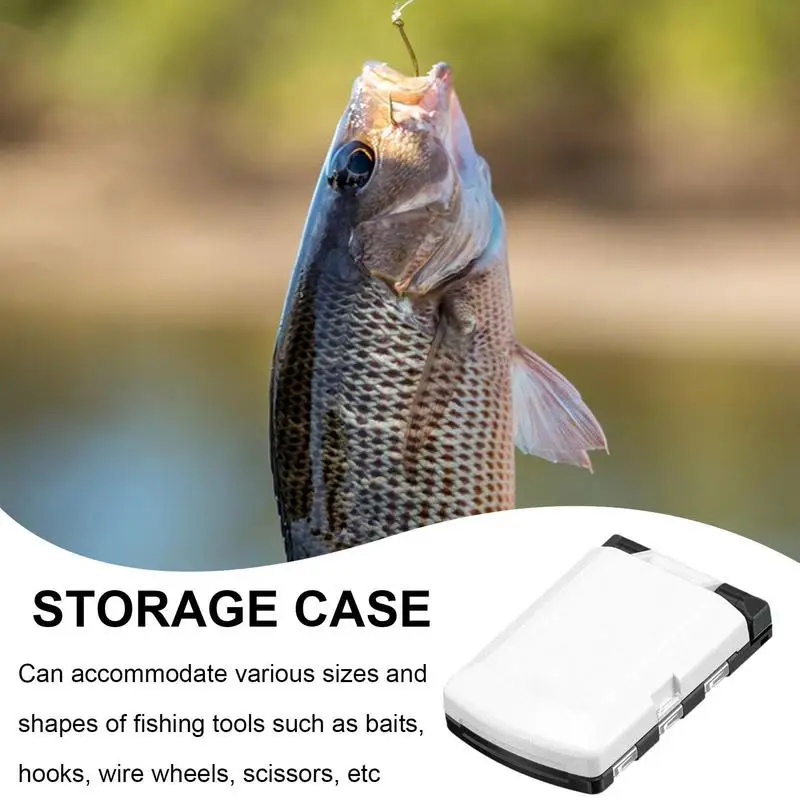 Fishing Tackle Box Double Sided 6 Compartment Bait Box Fishing Storage Fishing Tackle Box For Fishing Hiking Hunting