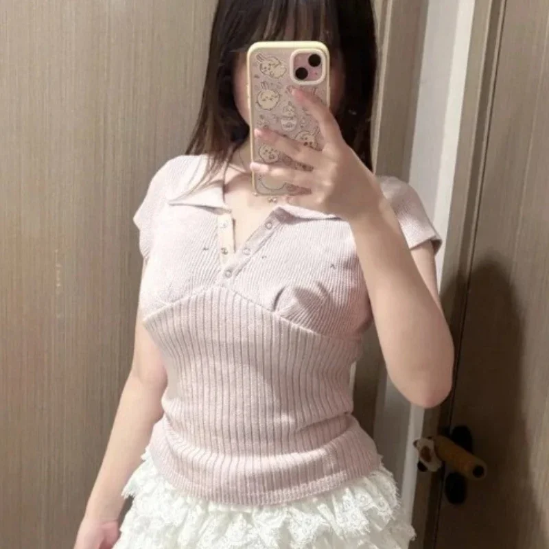 ตัวอักษรใหม่ถัก Ropa Mujer ญี่ปุ่นหวาน Roupas Casual All-Match เสื้อผ้าผู้หญิงฤดูร้อนฤดูใบไม้ร่วงเสื้อผ้า PURE Desire สไตล์เสื้อกันหนาว
