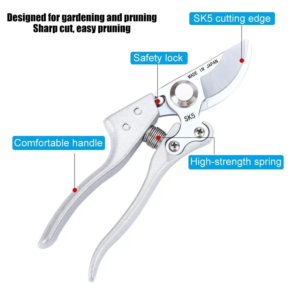 Cesoie da potatura in acciaio di alta qualità Cesoie Potatore resistente alla ruggine Impugnatura comoda Attrezzi per orticoltura Cesoie da giardino Albero