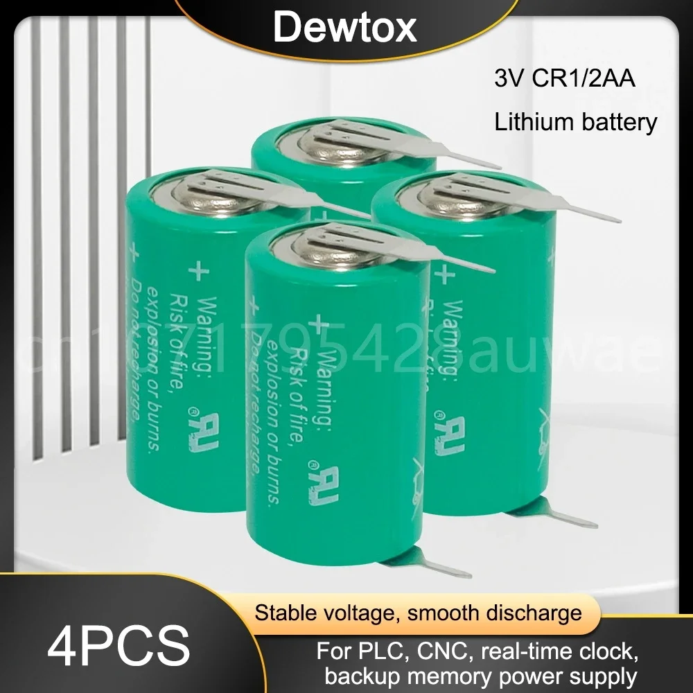 4PCS Original Brand New CR1/2AA 950mAh CR14250 Primary Lithium Battery for PNC CNC Machine Tools Alarm Clock Gas Water Meter